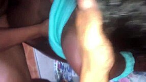 A black beauty gets a facial after a hot blowjob and group sex in a cuckold fantasy