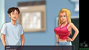 Helping beautiful women at school in the Summertime Saga
