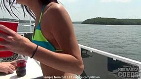 April's outdoor adventures in skin-tight clothes and her small bosom