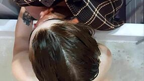 Young housewife and hubby indulge in kinky shower sex