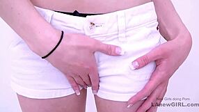 Beautiful blonde gets a footjob with cum shot at the casting