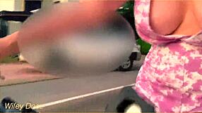 Public nudity dare for my wife while riding a bike