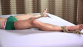 Gay bondage and discipline with a big cock cumshot