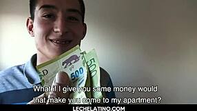 Real-life gay scene with hot Latin men having raw sex for money