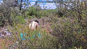 A plus size man has sex with a hot Latina woman in the woods