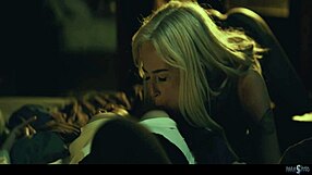 Girls having a wild time at a party and getting intimate