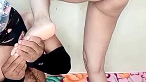 Deshi girlfriend sucks and licks her lover's cock