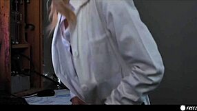 Beautiful blonde doctor gets used and begs for cock