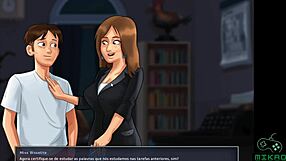 French teacher gets blown and fucked by her student