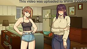 Chloe benefits from watching Amy masturbate and jerk off