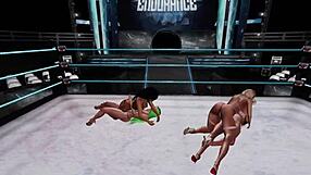 Virtual bikini contest with body slams and suplexes