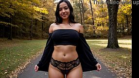 Horny teens fuck in the forest with ASMR sounds