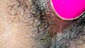 Hot hairy Indian housewife uses dildo alone and gets pleasure