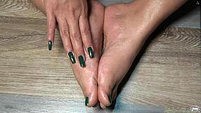 Hey, want a close-up of my green-nailed toes for your fetish?
