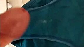Masturbating in my wife's bragas: A cumshot extravaganza